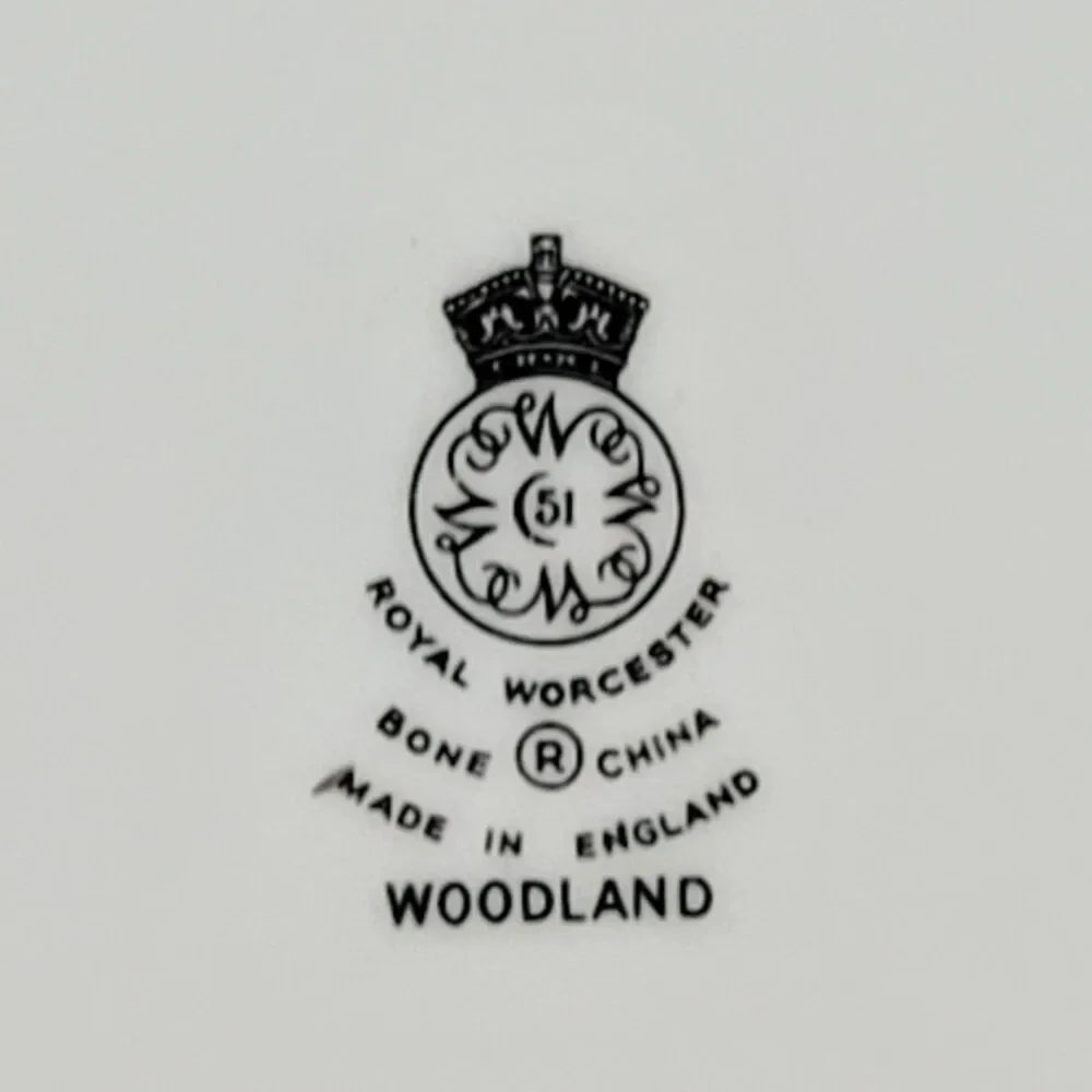 Royal Worcester Woodland Blue Rim Floral Center 10